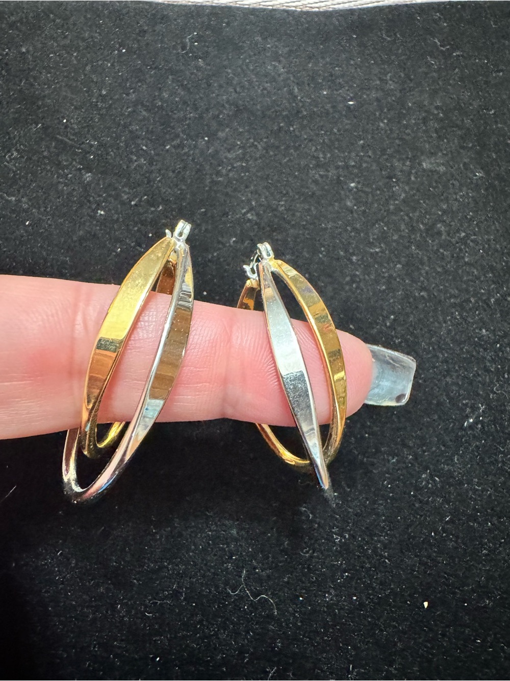 Two-Tone Gold and Silver Twisted Hoop Earrings for Women